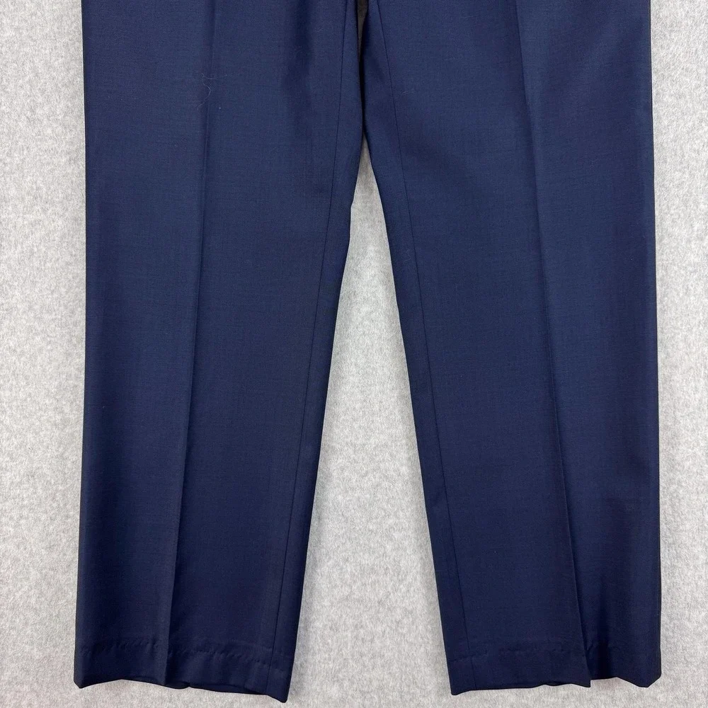 Spier & Mackay Dress Pants Mens 38x31 Blue Wool Lined Flat Front Office Business